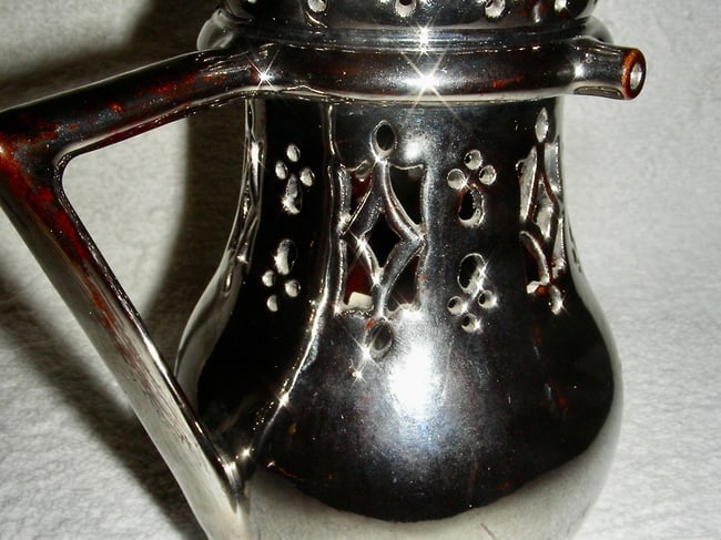 2 Leeds Silver Luster Puzzle Jugs, Late 19th C - 3
