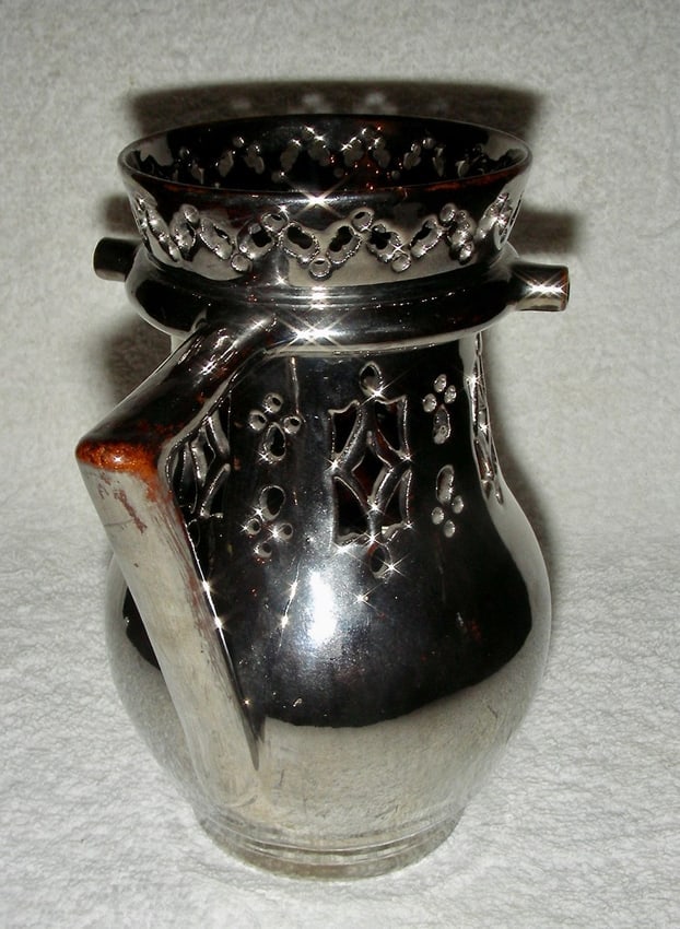 2 Leeds Silver Luster Puzzle Jugs, Late 19th C - 6