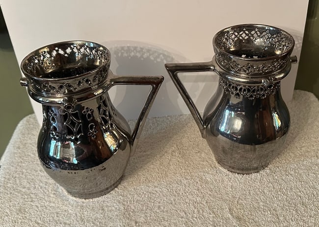 2 Leeds Silver Luster Puzzle Jugs, Late 19th C - 8