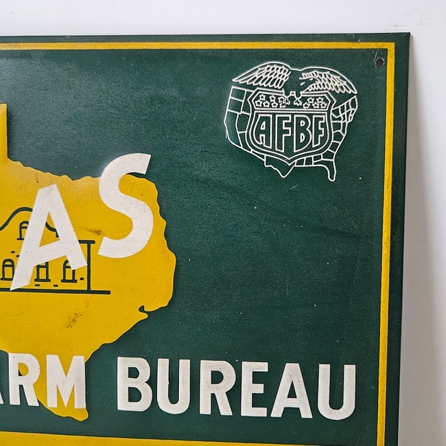 Vintage 1975 Member Texas Farm Bureau Sign - 2