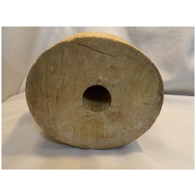 Antique Wooden Millinery Hat Mold Block Natural Finish Display Piece - 7