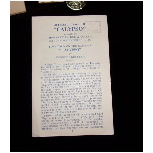 Vintage De La Rue Calypso Card Game Made in England - 5