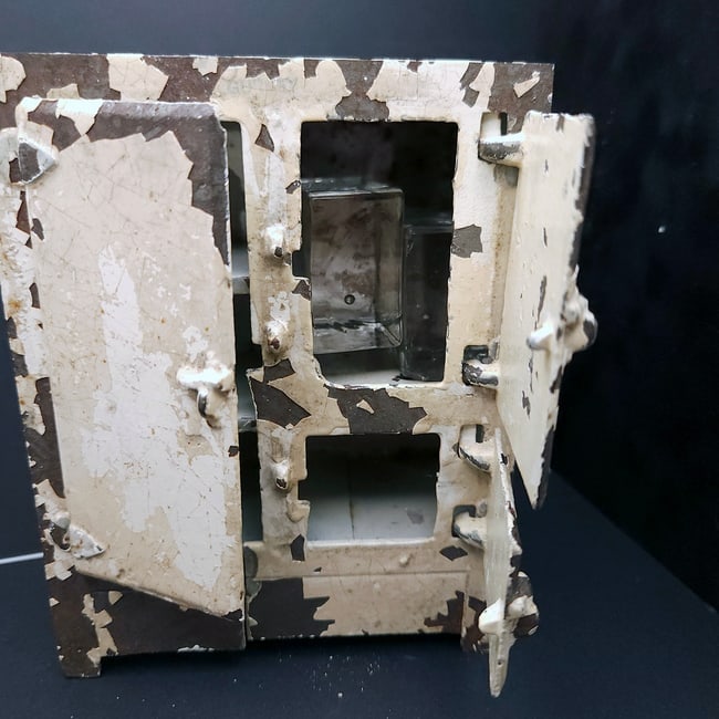 Arcade Dollhouse Cast Iron Ice Box / Refrigerator Circa 1920 - 3