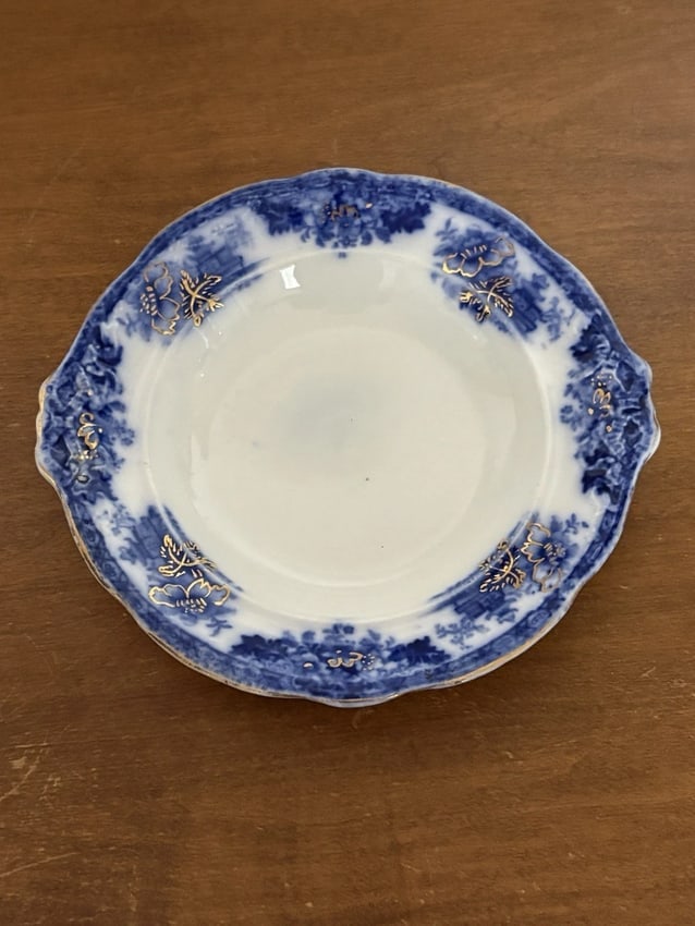 3pc Flow Blue Covered Butter - 3