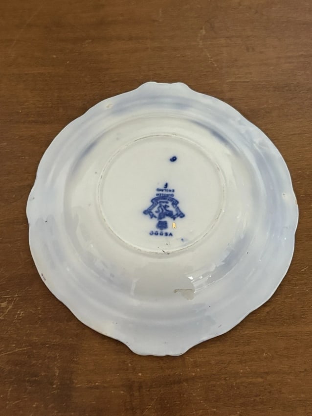 3pc Flow Blue Covered Butter - 4