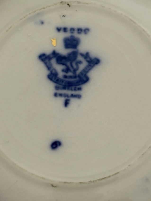 3pc Flow Blue Covered Butter - 5