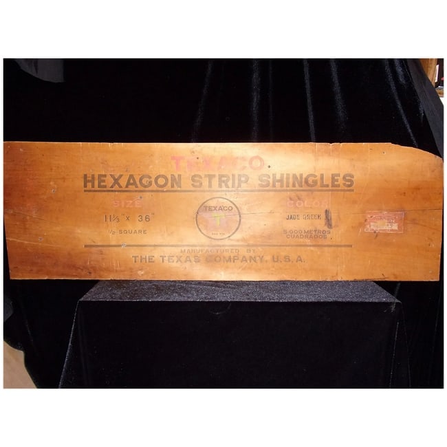 The Texas Company Hexagon Strip Shingles Wood Lid- Rare - 2