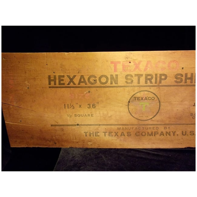 The Texas Company Hexagon Strip Shingles Wood Lid- Rare - 3