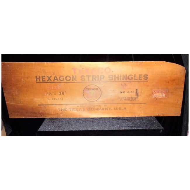 The Texas Company Hexagon Strip Shingles Wood Lid- Rare - 7