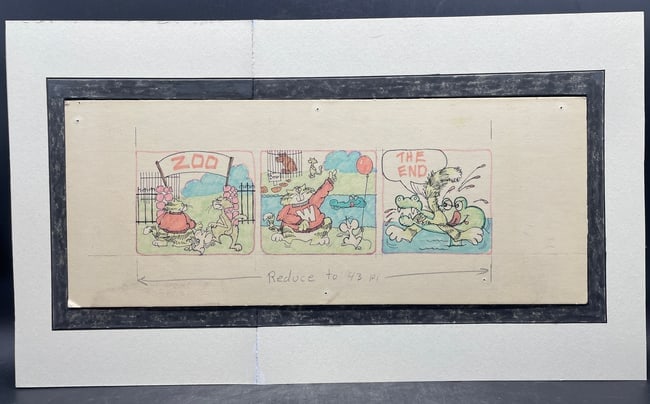 1976 Original Whiskers Comic Strip Art Weekly Reader Framed - 8