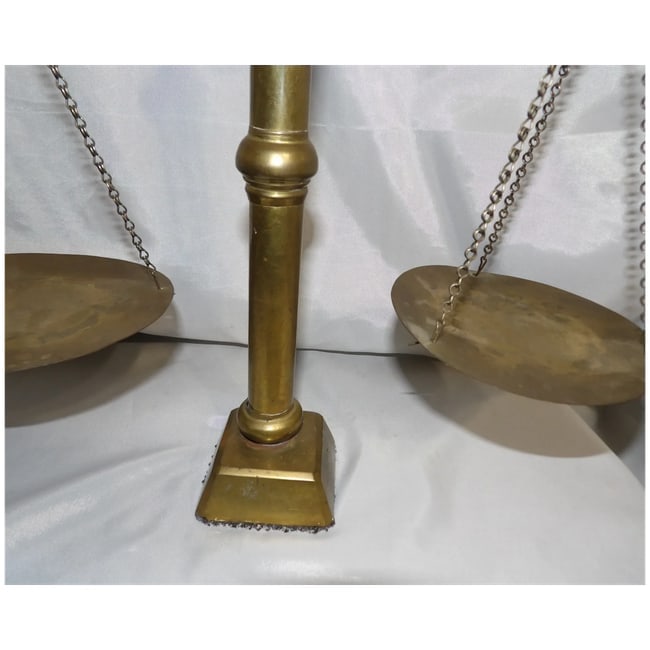 Antique Brass Pan Balance Scale of Justice - 3
