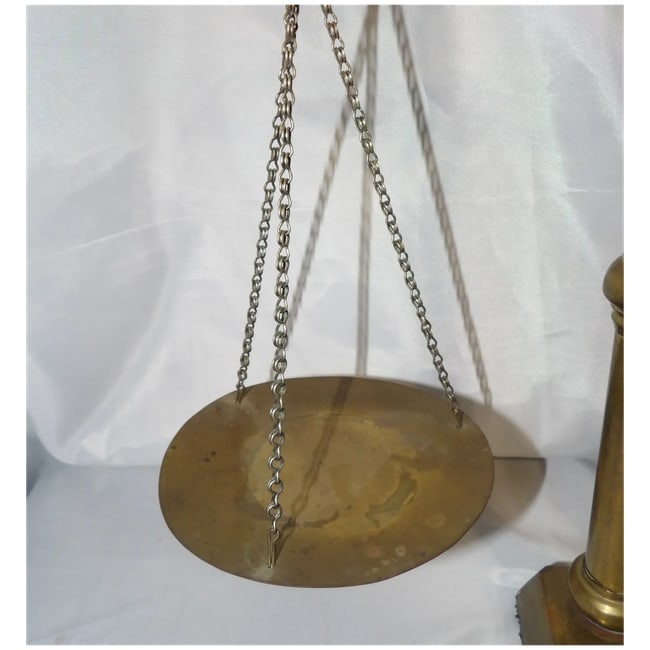 Antique Brass Pan Balance Scale of Justice - 5
