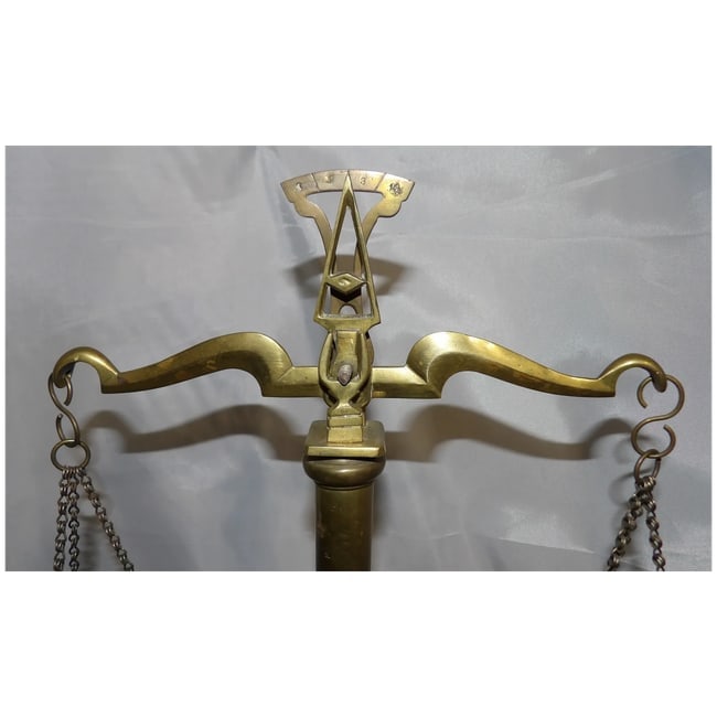 Antique Brass Pan Balance Scale of Justice - 6