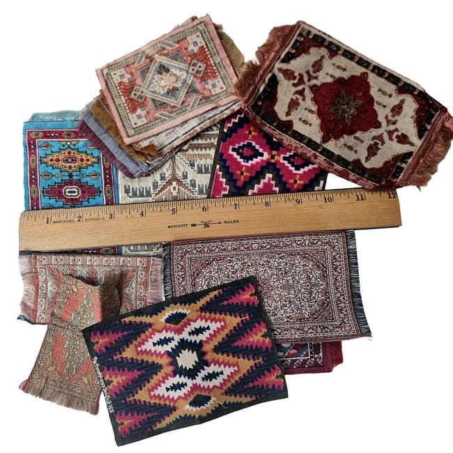 Large Lot of Miniature Dollhouse Hand-knotted Rugs and Carpets - 2