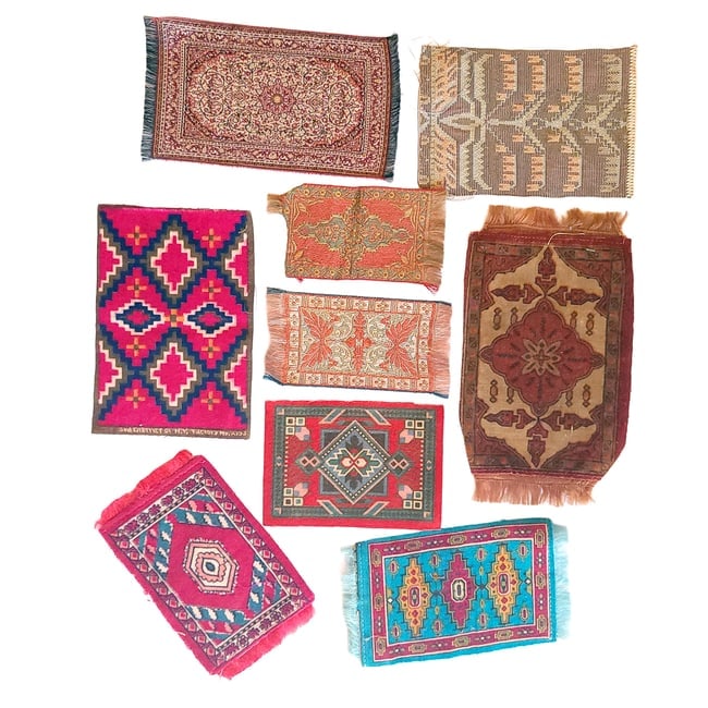 Large Lot of Miniature Dollhouse Hand-knotted Rugs and Carpets - 5