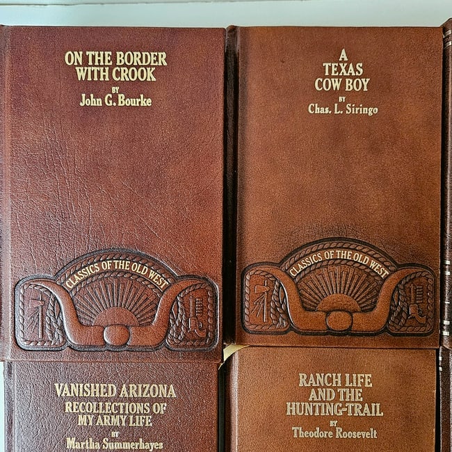 Leather-bound Hardcover Time Life Classics of the Old West Series Set of 9 Books Circa 1980's. - 3