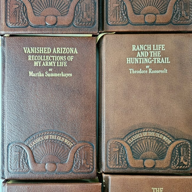 Leather-bound Hardcover Time Life Classics of the Old West Series Set of 9 Books Circa 1980's. - 4