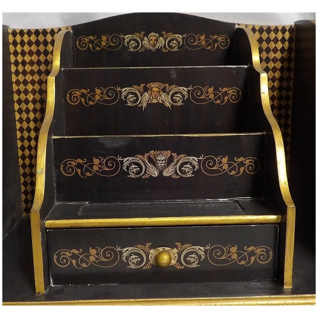 Vintage Ornate Desk Organizer with Drawer - 3