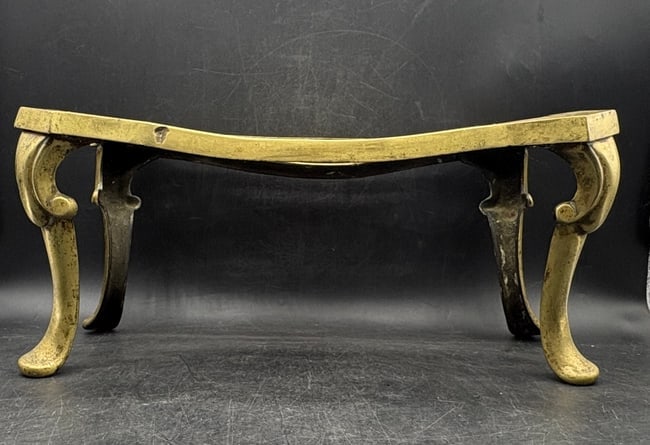 Victorian Solid Brass Footman Stand "East West Hame's Best" Scottish Motto - 4