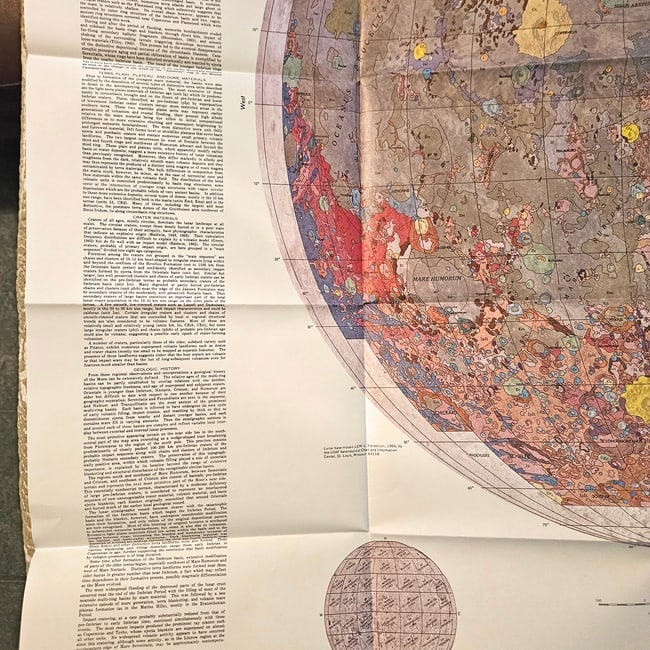 Vintage Original 1971 USGS Geologic Map of the Moon Near Side (I-703) Apollo Era Set - 4