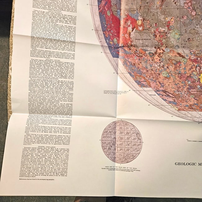 Vintage Original 1971 USGS Geologic Map of the Moon Near Side (I-703) Apollo Era Set - 5