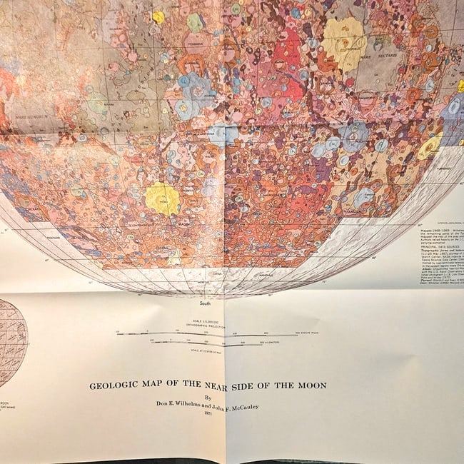 Vintage Original 1971 USGS Geologic Map of the Moon Near Side (I-703) Apollo Era Set - 6