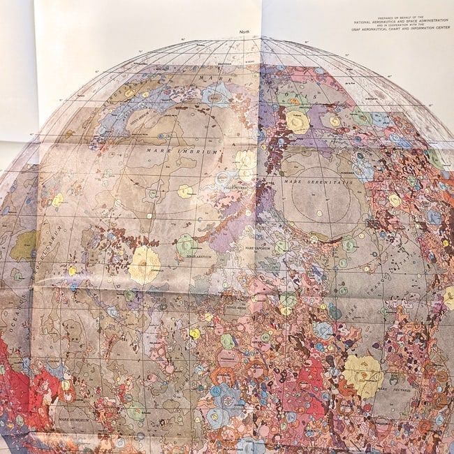 Vintage Original 1971 USGS Geologic Map of the Moon Near Side (I-703) Apollo Era Set - 7