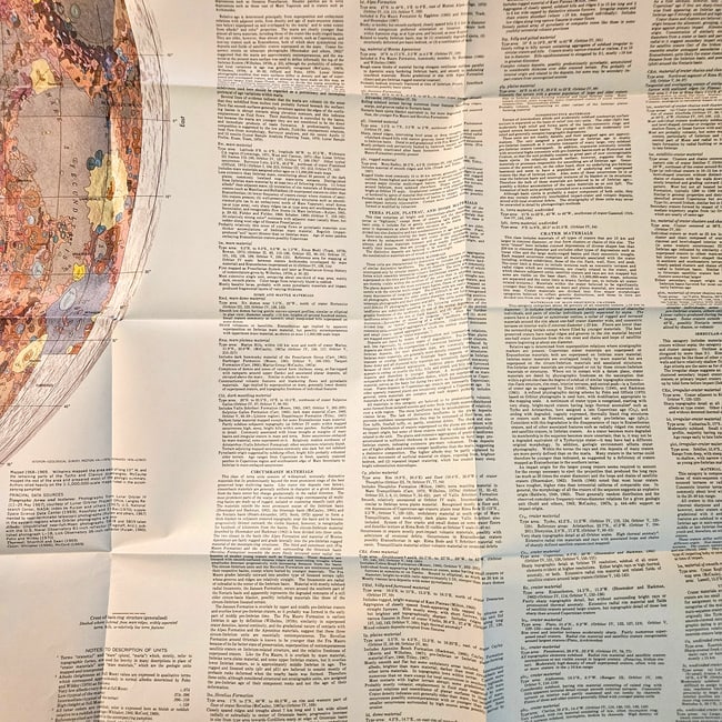 Vintage Original 1971 USGS Geologic Map of the Moon Near Side (I-703) Apollo Era Set - 9