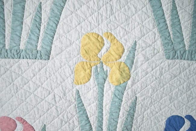 30's Iris Applique Quilt - 4