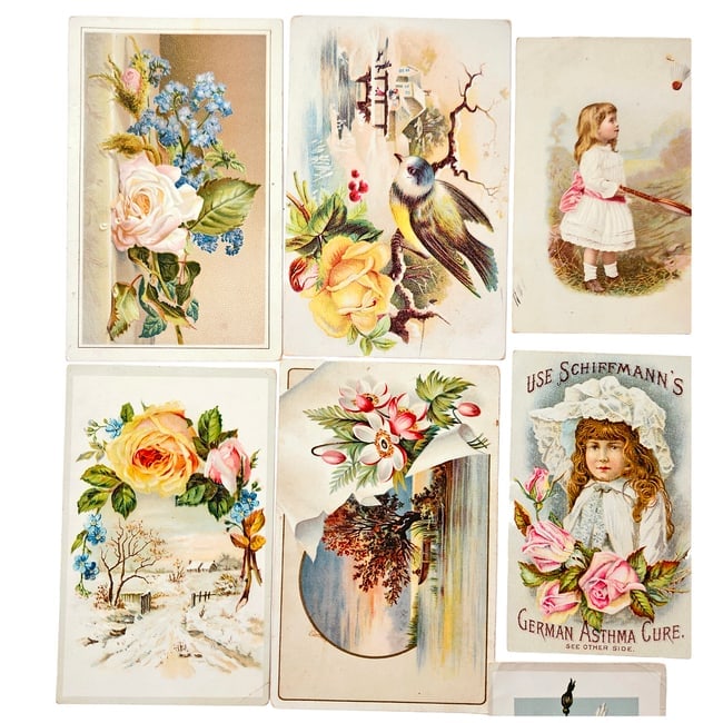 Large Variety of Victorian-era Trade Cards and Postcards Circa late 19th to early 20th centuries - 2