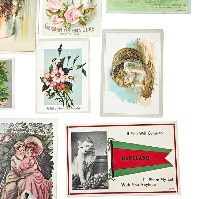 Large Variety of Victorian-era Trade Cards and Postcards Circa late 19th to early 20th centuries - 4