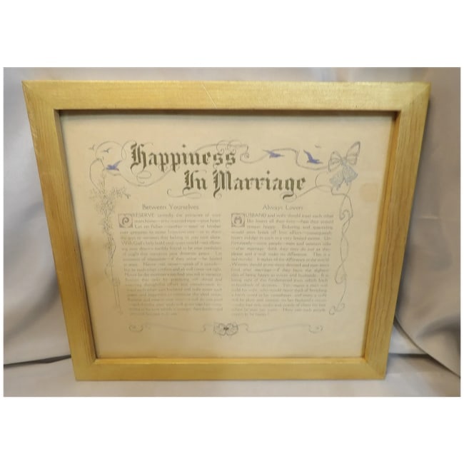 Vintage J. W. Cambell 1916 Happiness in Marriage Advice - 2