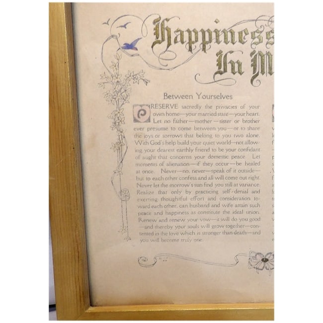 Vintage J. W. Cambell 1916 Happiness in Marriage Advice - 3