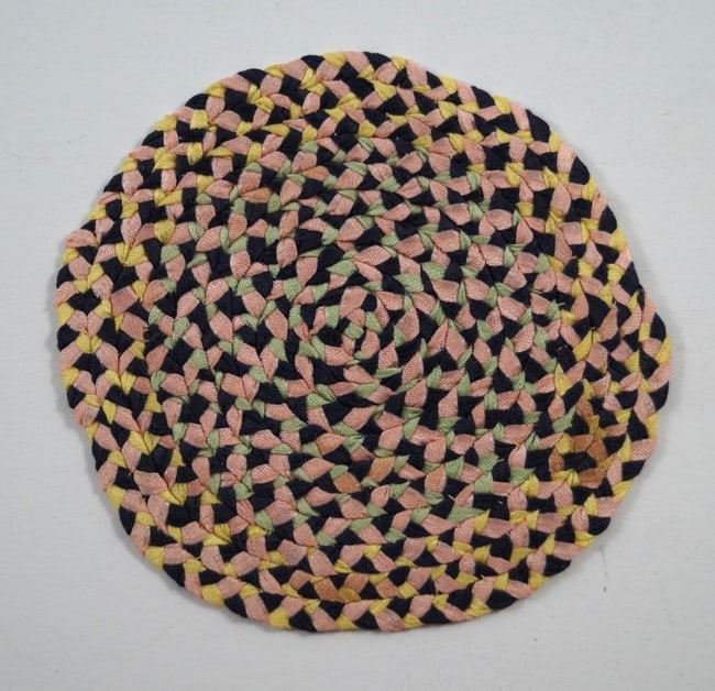 Antique Mini Braided Table Mat County Americana #3 (1 of 3)