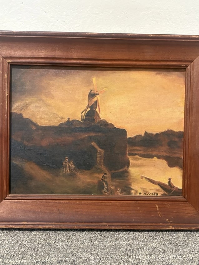 Artist Signed Oil On Board Landscape Painting - 2