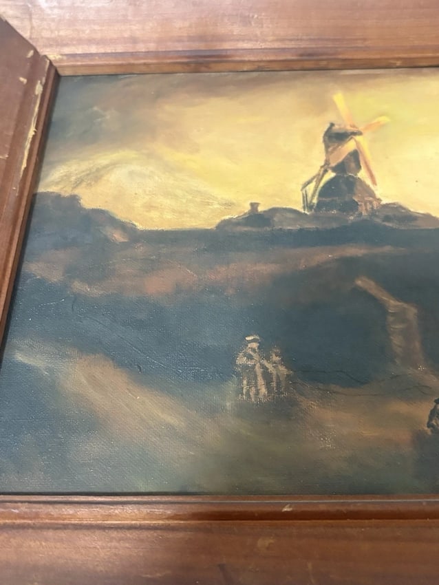 Artist Signed Oil On Board Landscape Painting - 6