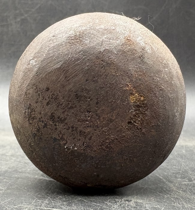 Antique Cast Iron Globe Dumbbell Strongman Exercise Weight Cannonball Form 3 lb 6 oz - 5