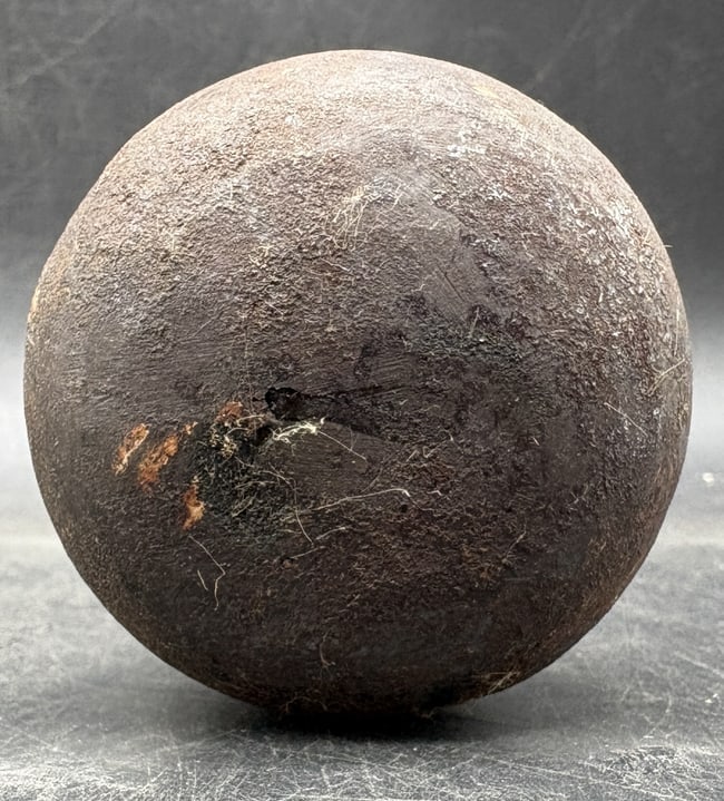 Antique Cast Iron Globe Dumbbell Strongman Exercise Weight Cannonball Form 3 lb 6 oz - 6