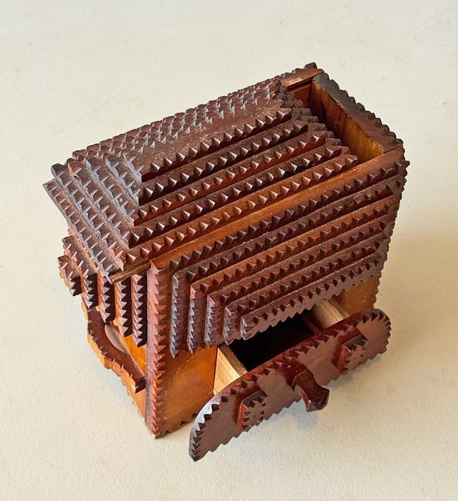 Slide Top Tramp Art Box by Gus Wynn - 2