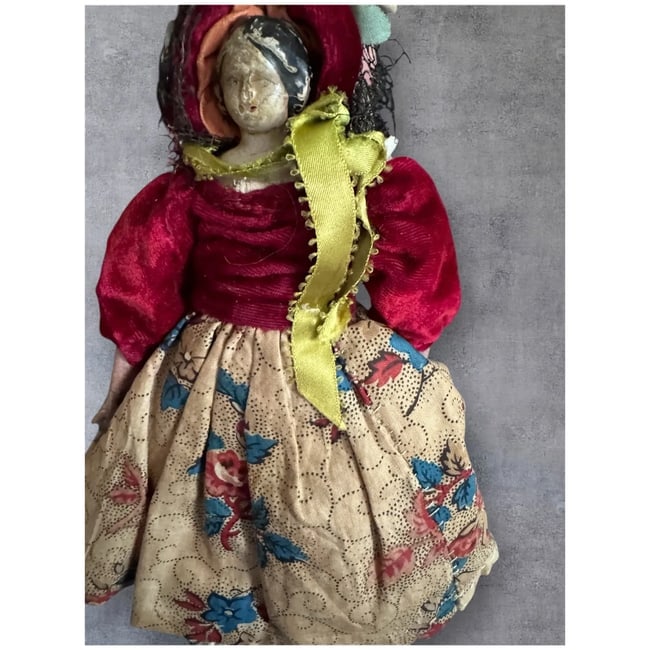 Antique 1840s 8" Milliners Model Doll All ORIGINAL - 16