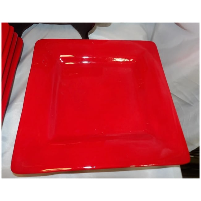 Set of 6 Artimino CIAO II Red 11 1/2" Hand Painted Earthenware Dinner Plates - - 3