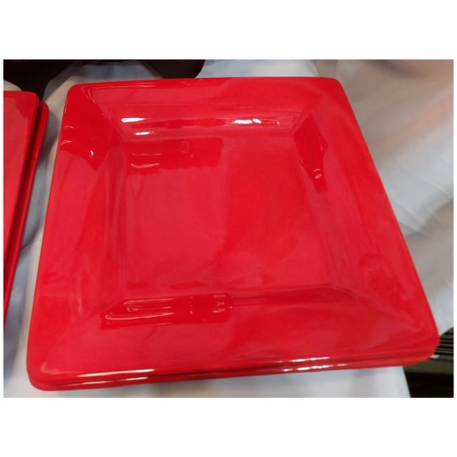 Set of 6 Artimino CIAO II Red 11 1/2" Hand Painted Earthenware Dinner Plates - - 4