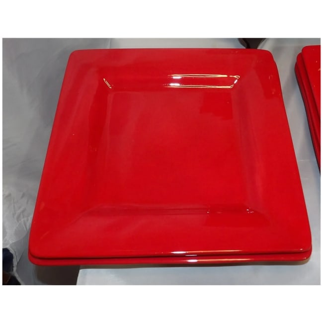 Set of 6 Artimino CIAO II Red 11 1/2" Hand Painted Earthenware Dinner Plates - - 5