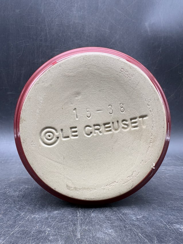 Le Creuset Cerise Red Stoneware Kitchen Utensil Crock French Cookware Holder - 2