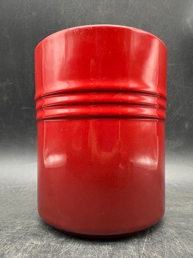 Le Creuset Cerise Red Stoneware Kitchen Utensil Crock French Cookware Holder - 3