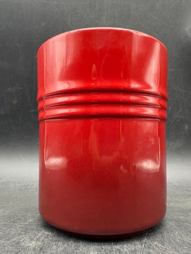Le Creuset Cerise Red Stoneware Kitchen Utensil Crock French Cookware Holder - 4