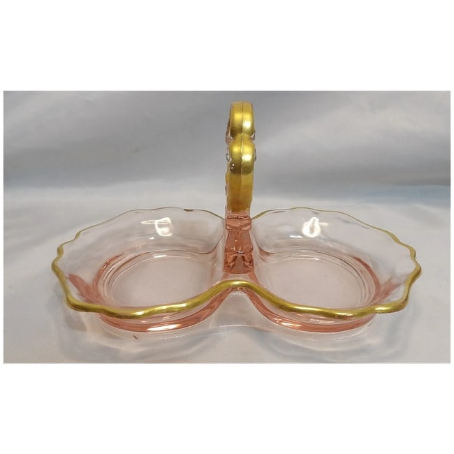 Pink Depression Glass Relish or Mint Dish - 2