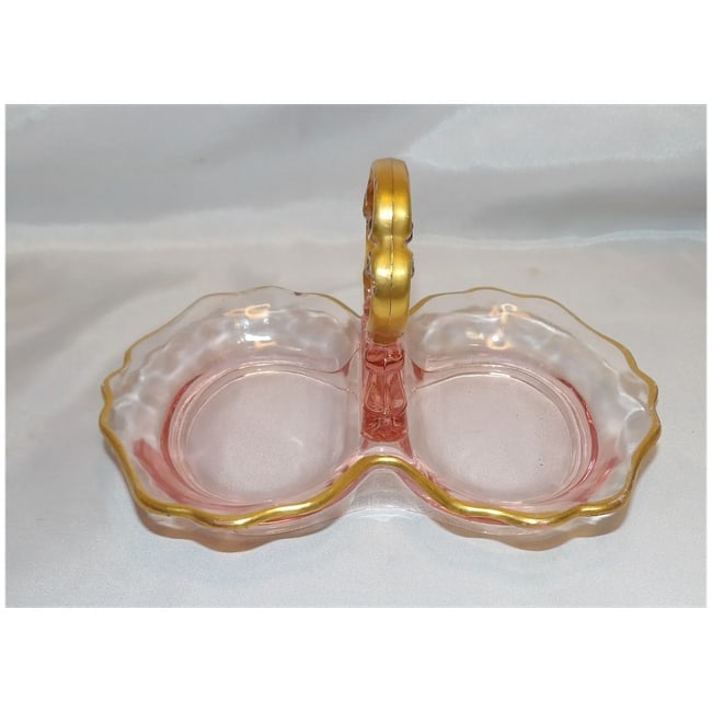 Pink Depression Glass Relish or Mint Dish - 3