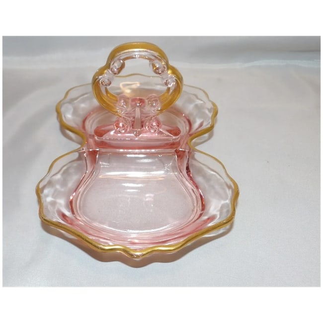 Pink Depression Glass Relish or Mint Dish - 5