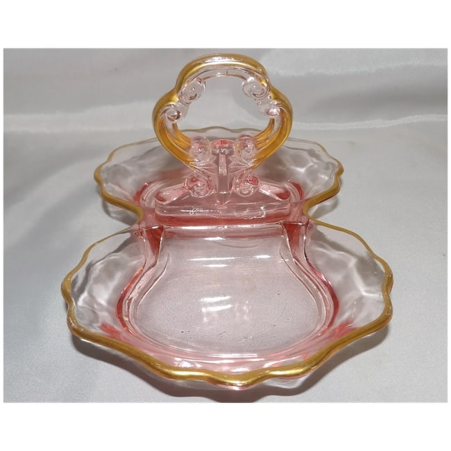 Pink Depression Glass Relish or Mint Dish - 7